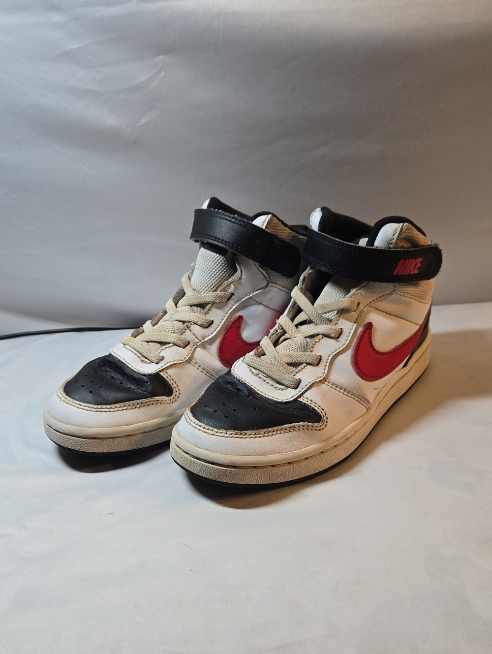 Nike Kids White, Black & Red High-Top Sneakers